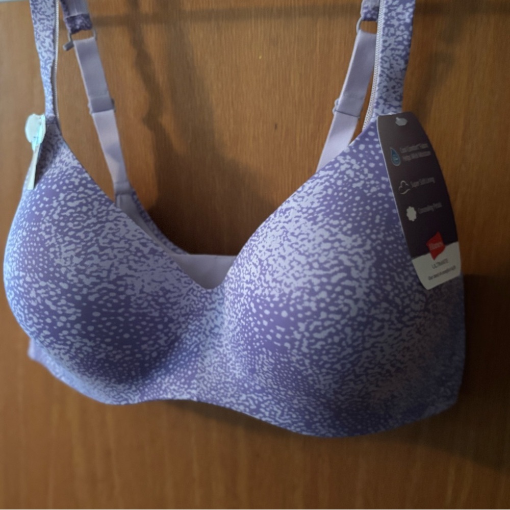 Hanes Lavender Patterned Bra